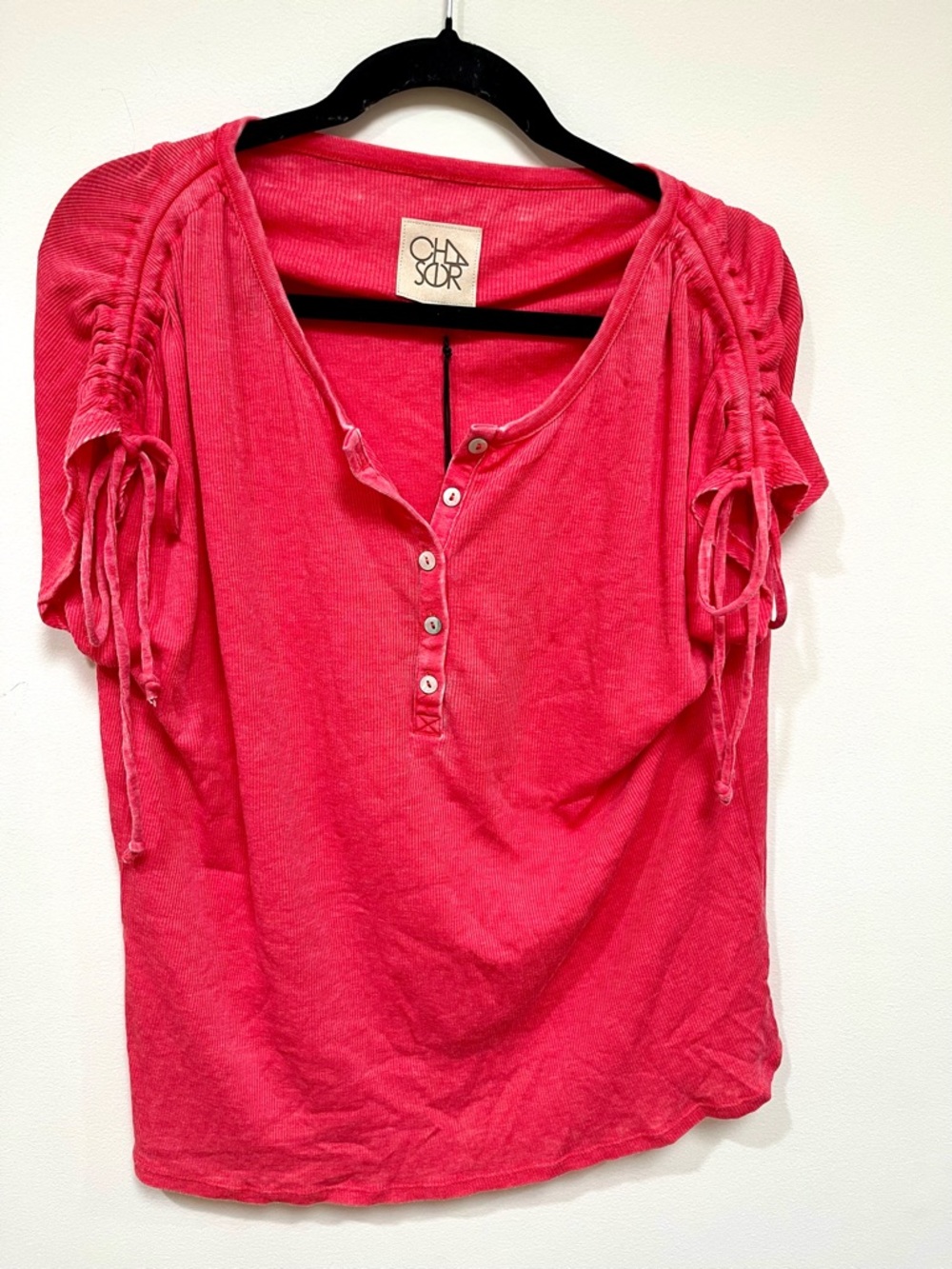 Chaser vintage ribbed short-sleeve henley size Large - Picture 3 of 7